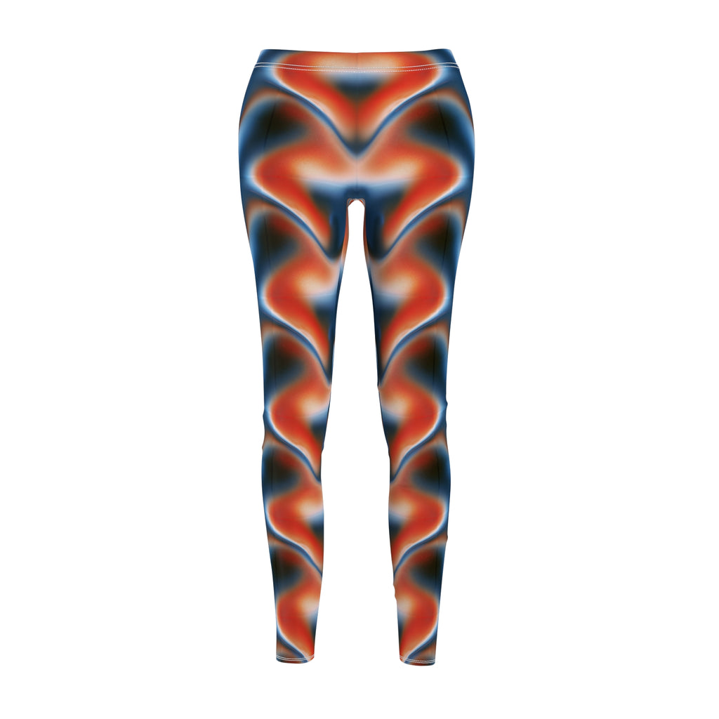 Abstract Flame Wave Leggings — Women's All-Over-Print Casual Leggings