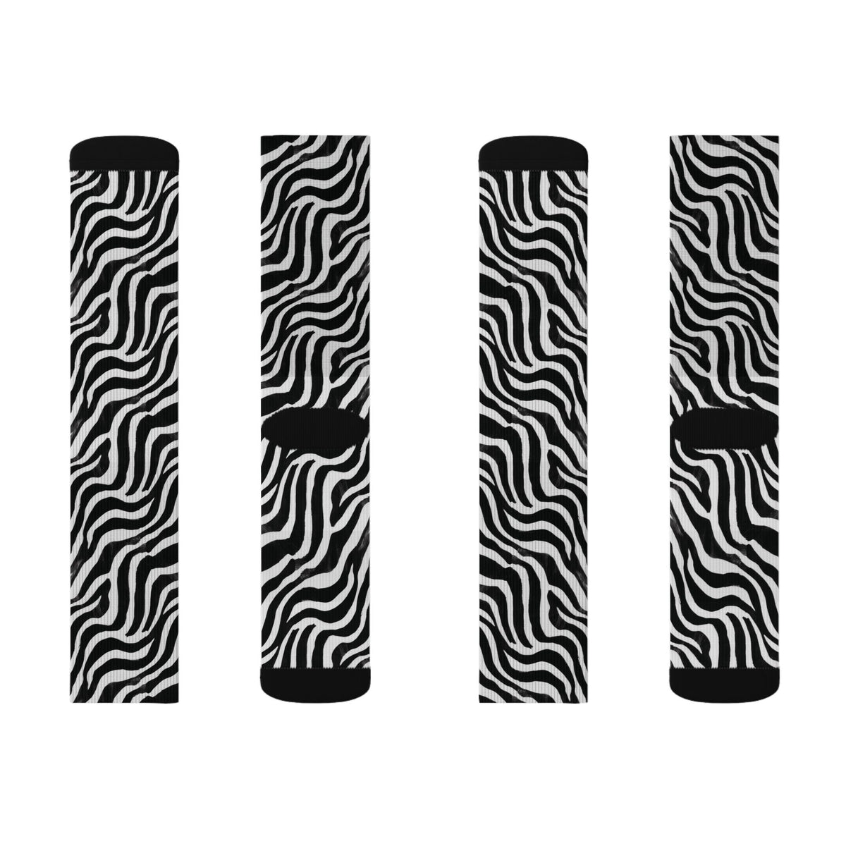 Bold Black & White Animal Pattern Crew Socks