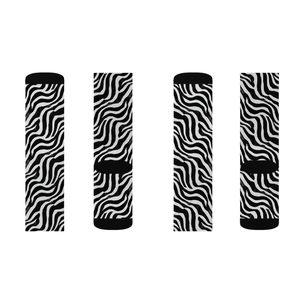 Bold Black & White Animal Pattern Crew Socks