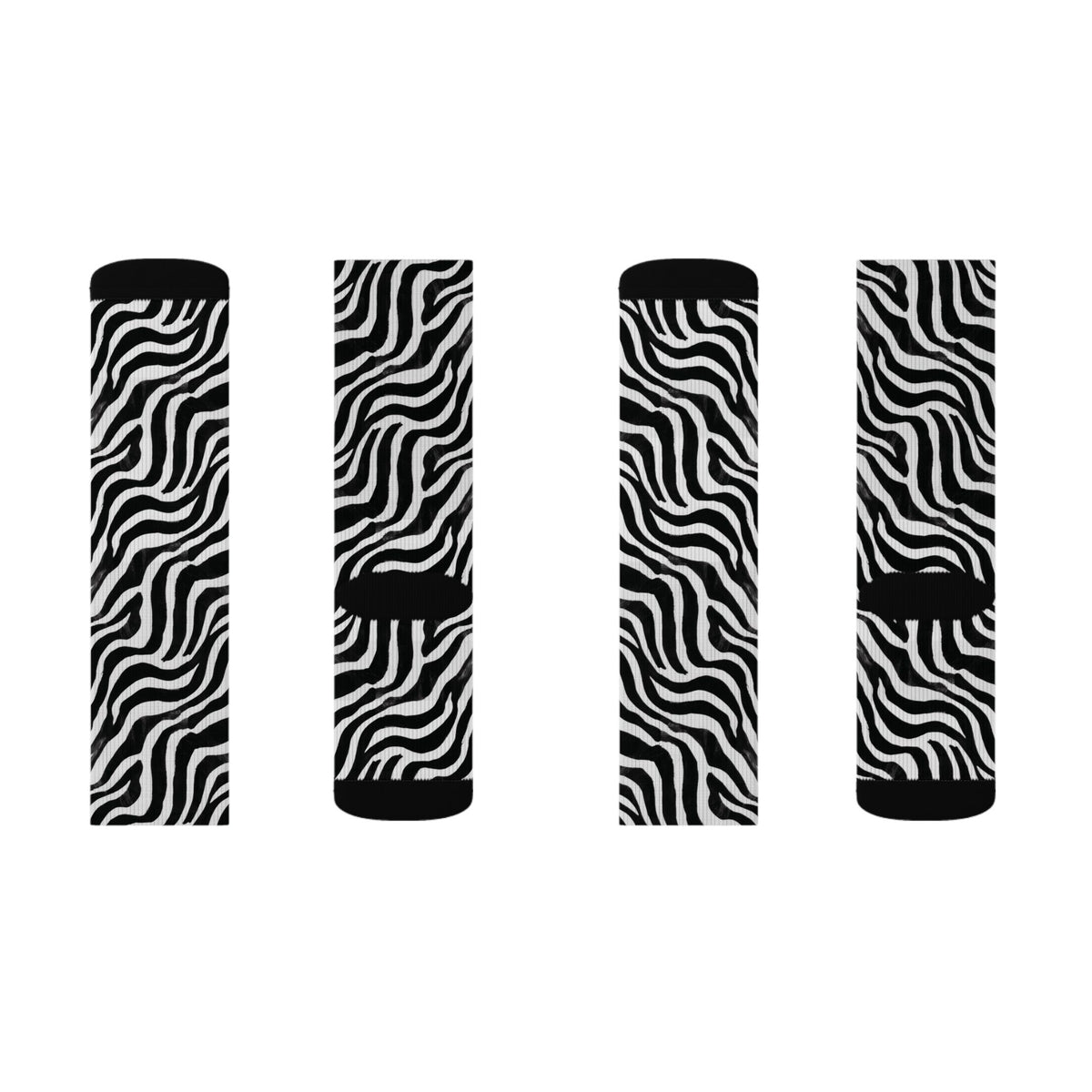 Bold Black & White Animal Pattern Crew Socks