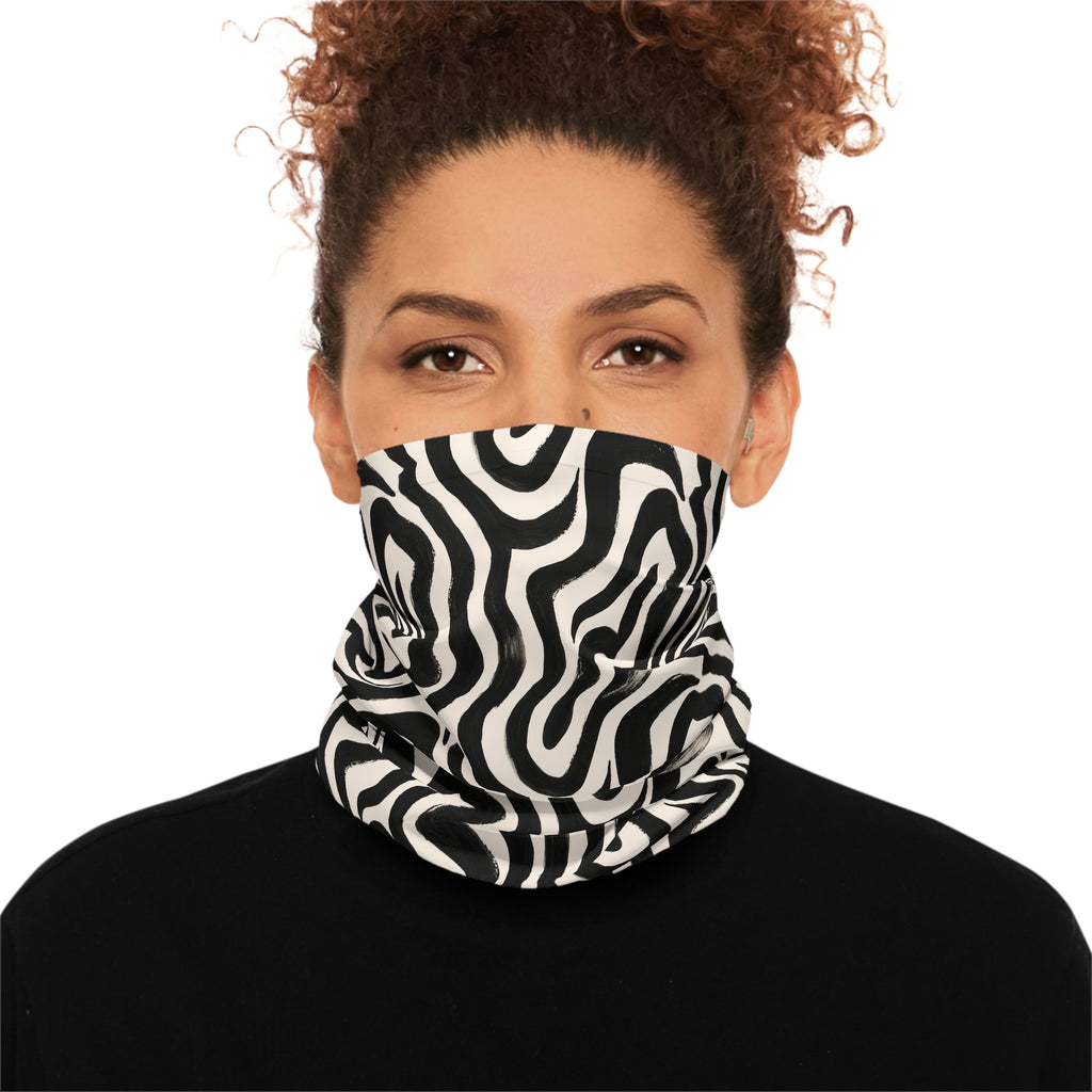 Black & Cream Abstract Neck Gaiter