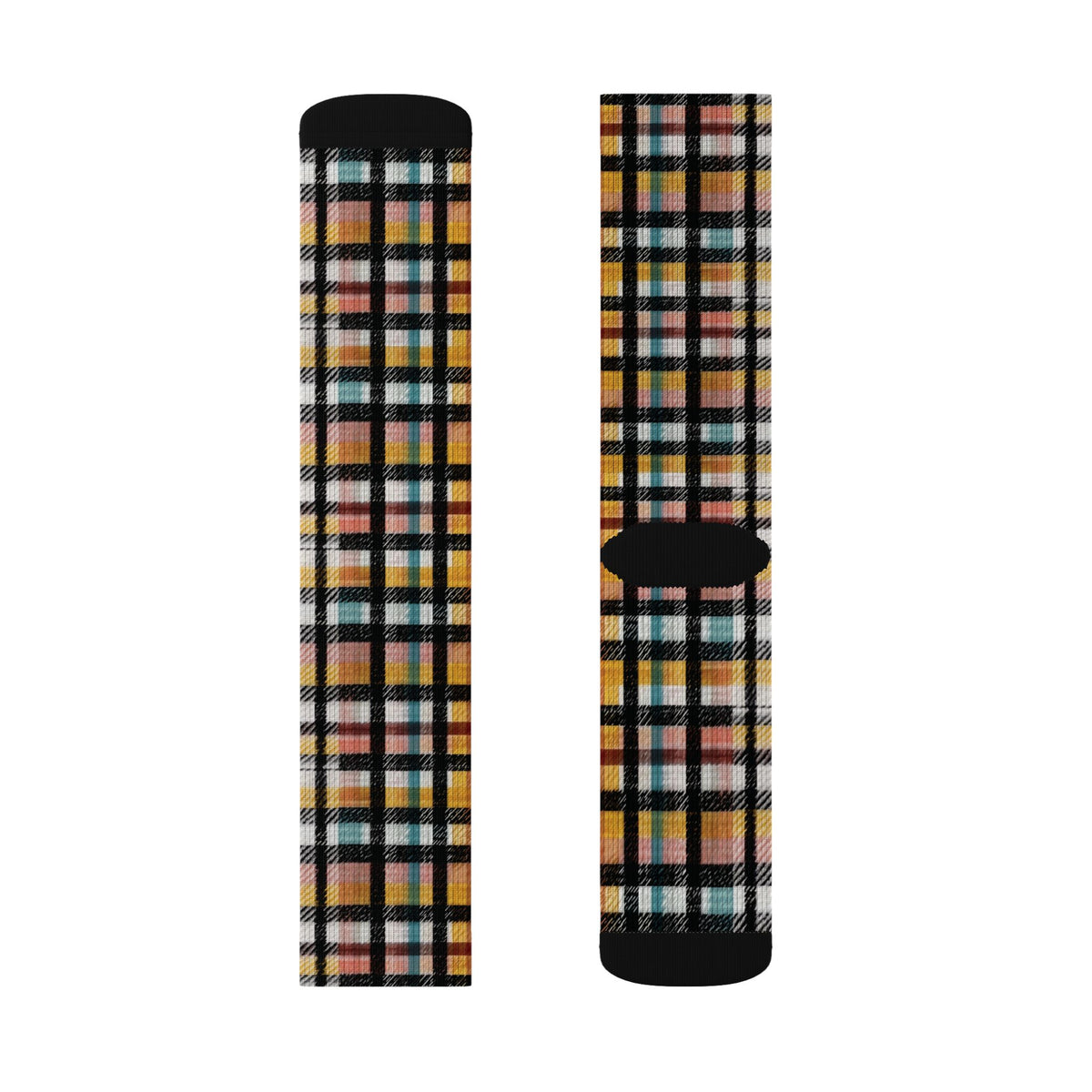 Plaid Pattern Crew Socks