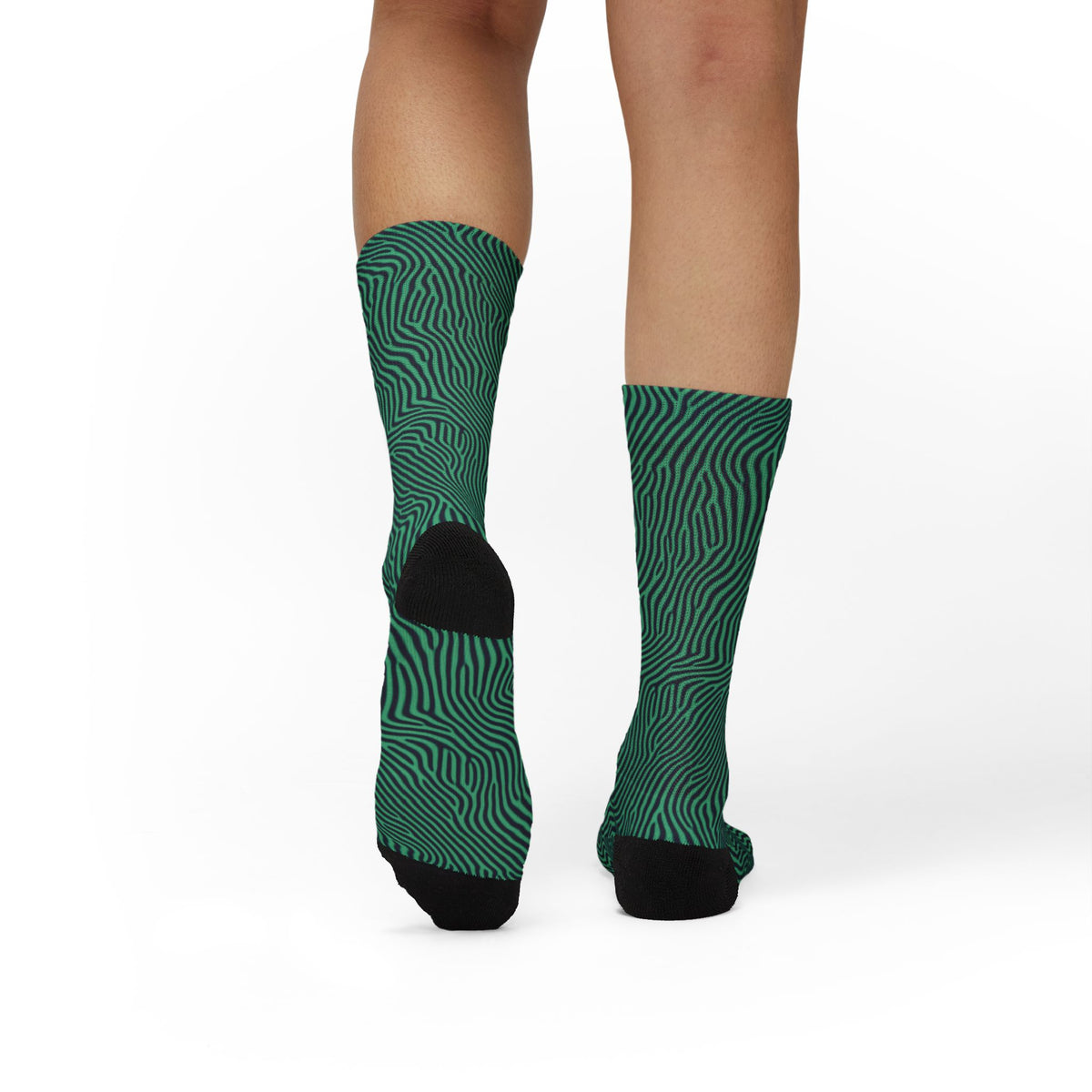 Black & Gray Buffalo Plaid Cozy Checkered  Crew Socks