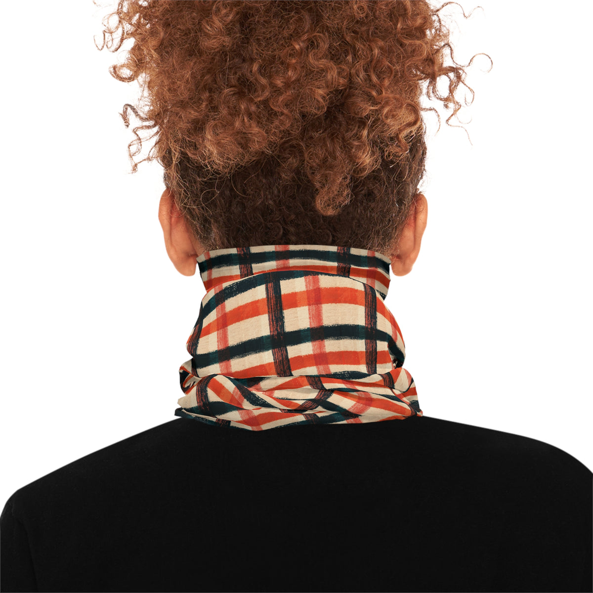 Orange & Black Buffalo Check Face Scarf