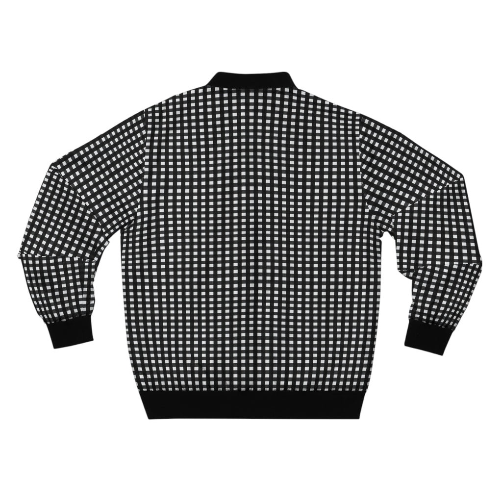 Grid Black & White Bomber Jacket