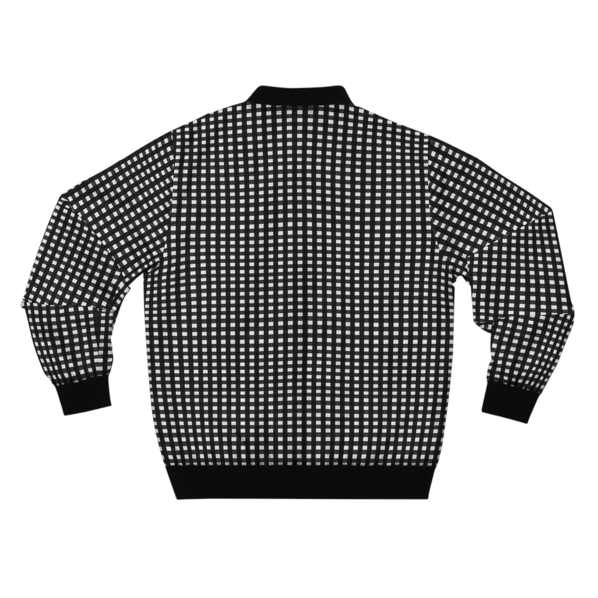 Grid Black & White Bomber Jacket