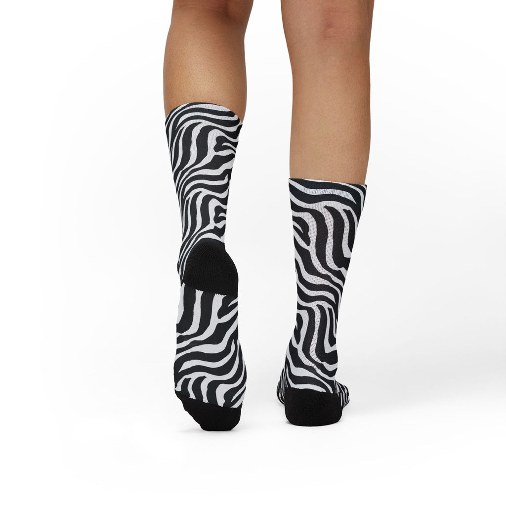 Bold Black & White Animal Pattern Crew Socks