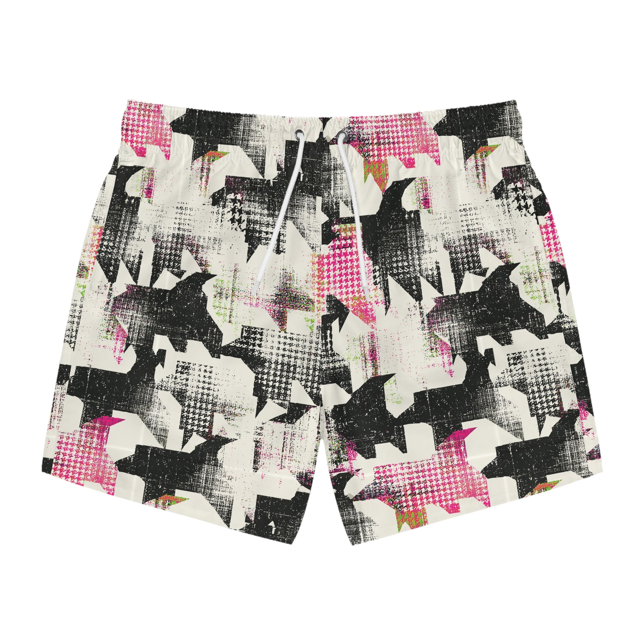 Abstract Shark Print Swim Trunk