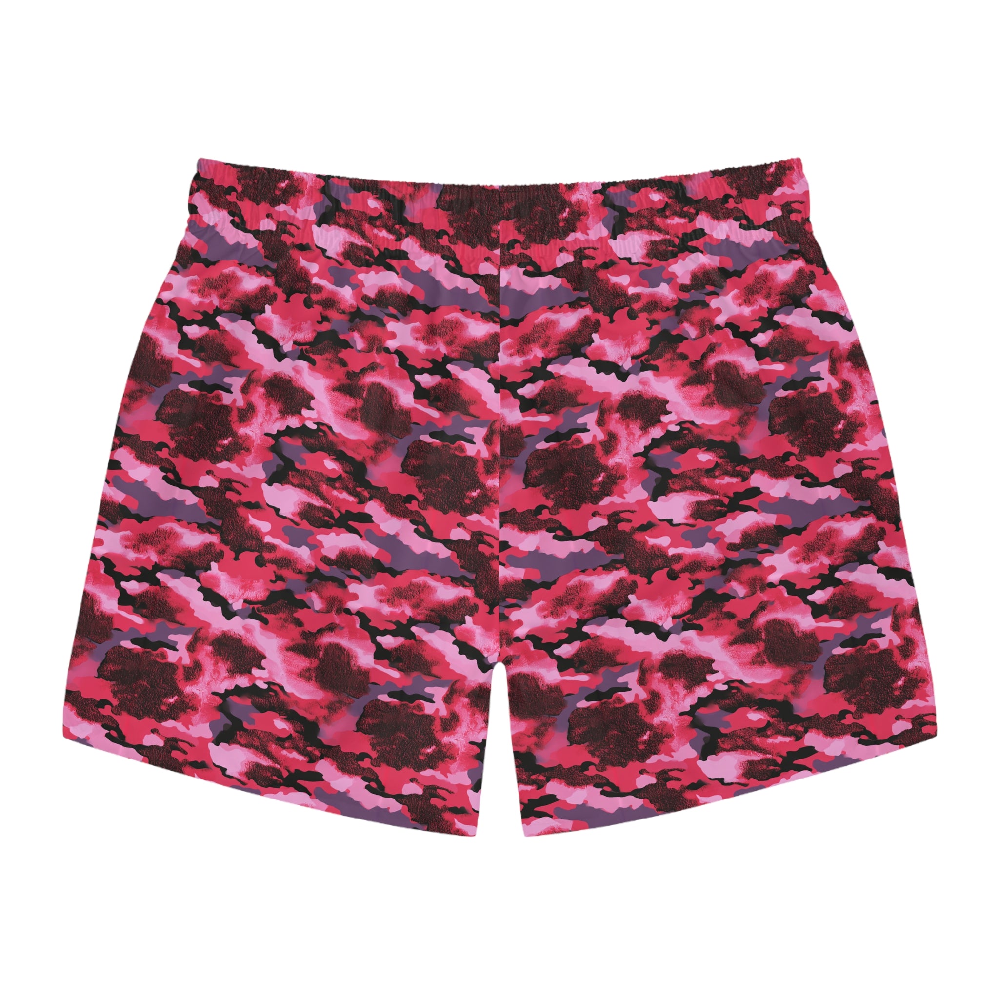 Pink Camo Swim Trunks — All-Over Print Beach Shorts