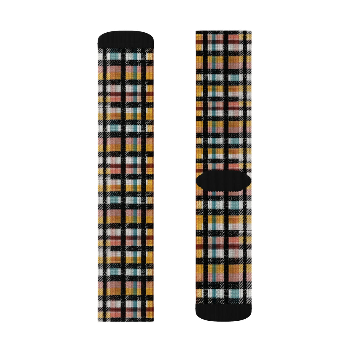 Plaid Pattern Crew Socks