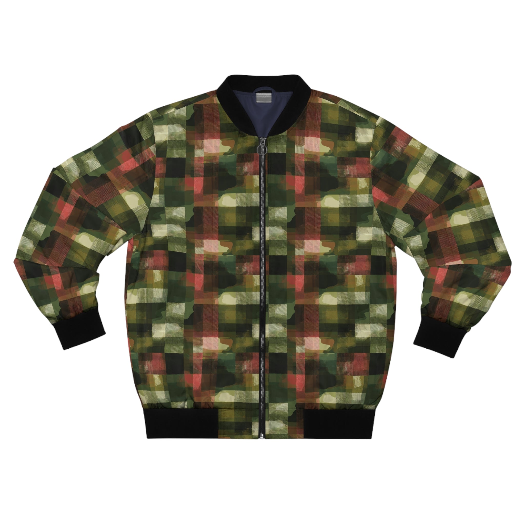 Camo Plaid Bomber Jacket