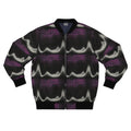 Purple Wave Pattern Bomber Jacket