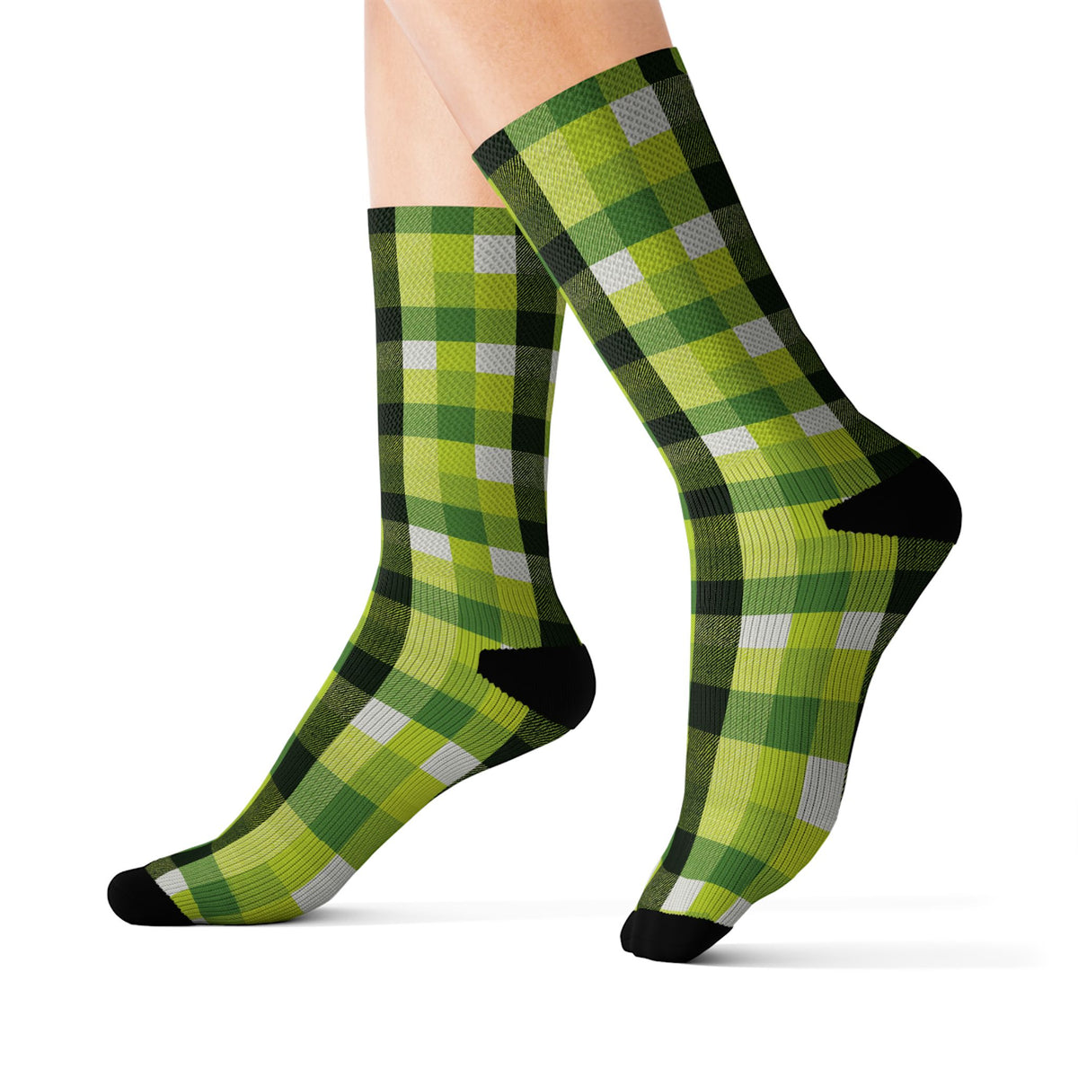 Green Plaid Socks