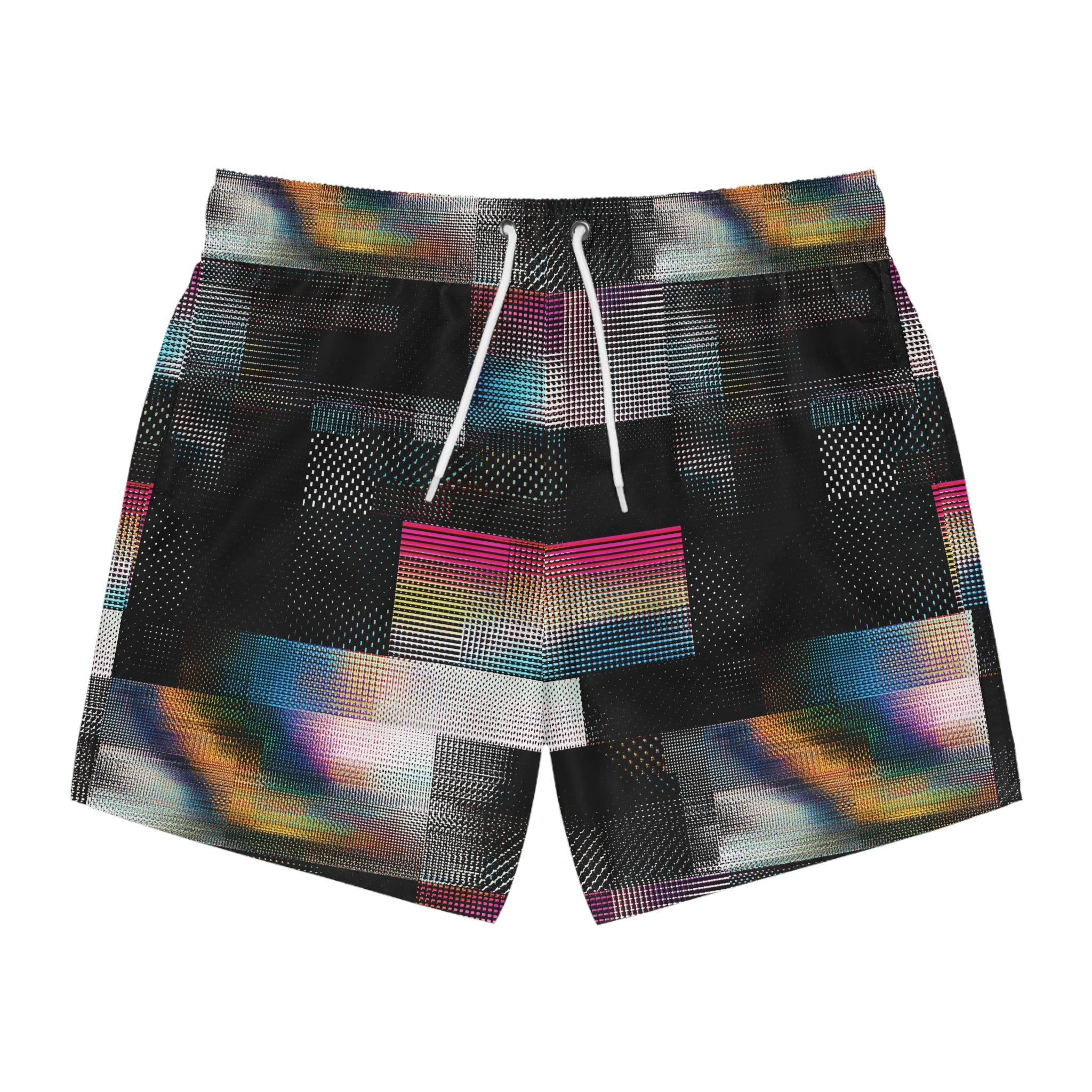 Glitch Grid Swim Trunks