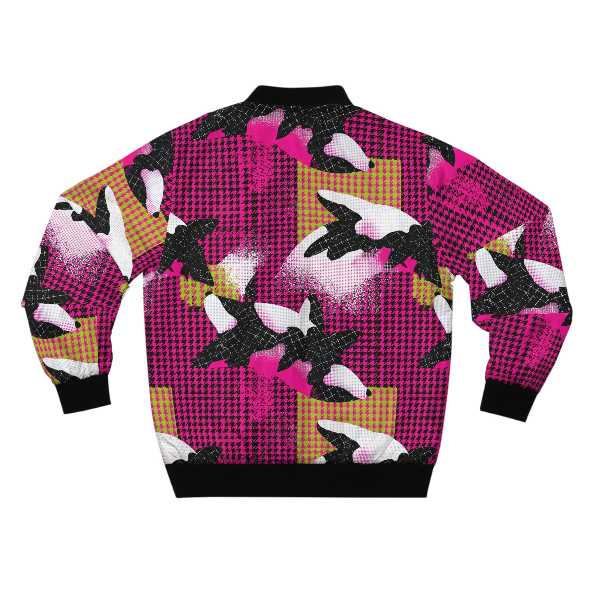 Orca Pop Art Bomber Jacket — Bold Pink Graphic Flight Print