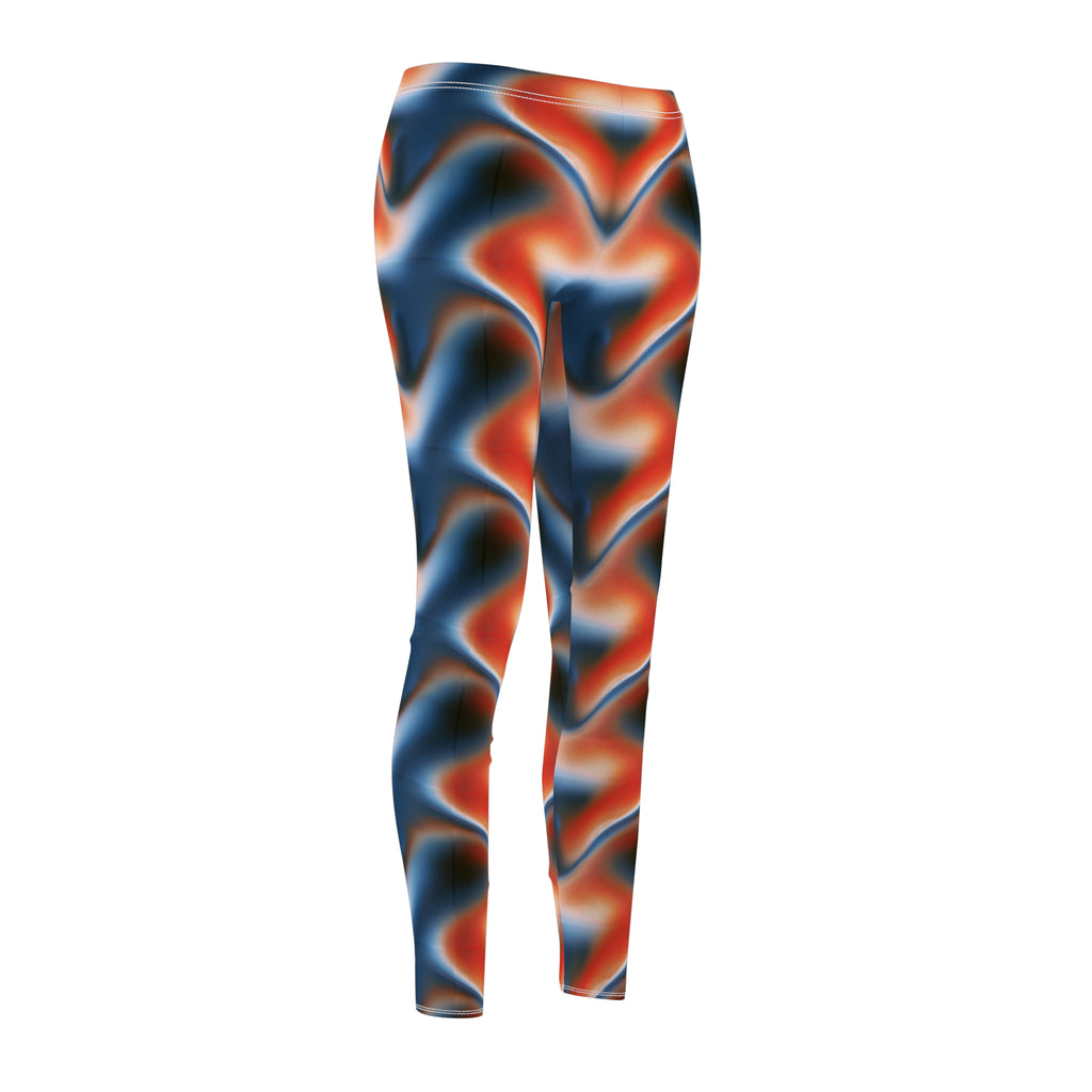 Abstract Flame Wave Leggings — Women's All-Over-Print Casual Leggings