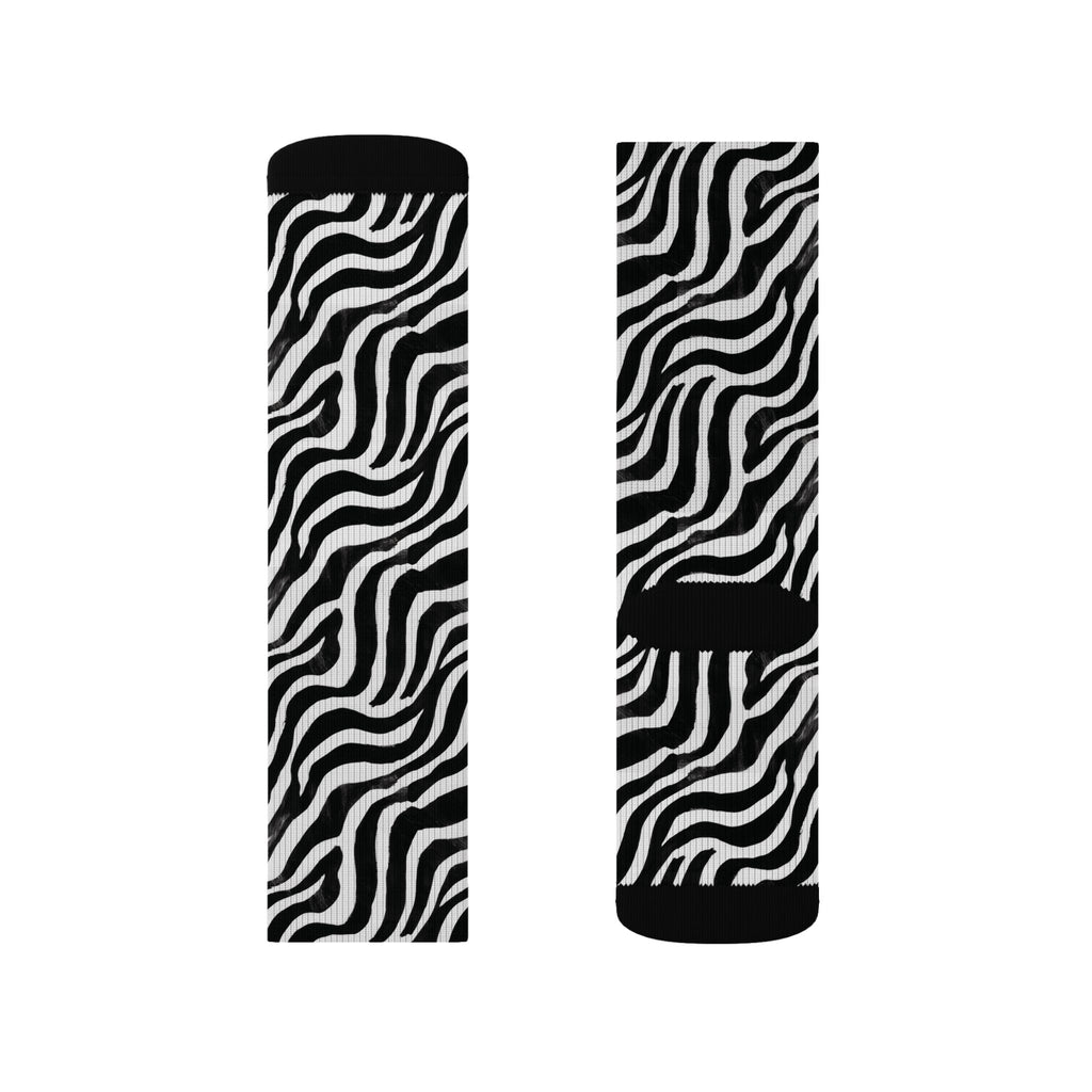 Bold Black & White Animal Pattern Crew Socks