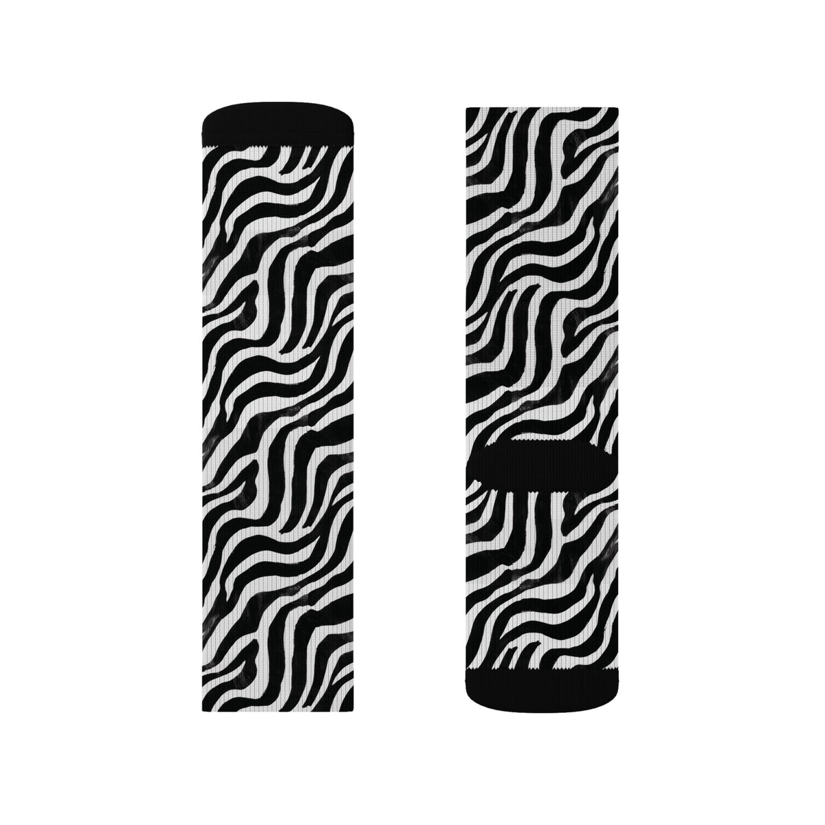 Bold Black & White Animal Pattern Crew Socks