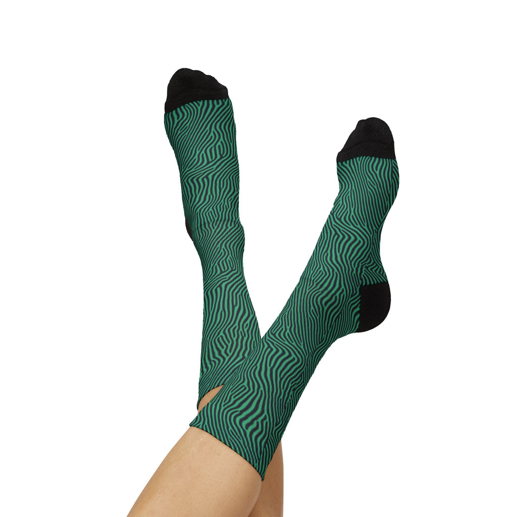 Black & Gray Buffalo Plaid Cozy Checkered  Crew Socks