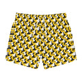 Yellow Houndstooth Swim Trunks – Bold Retro Beach Shorts