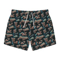 Retro Teal & Coral  Swim Trunks