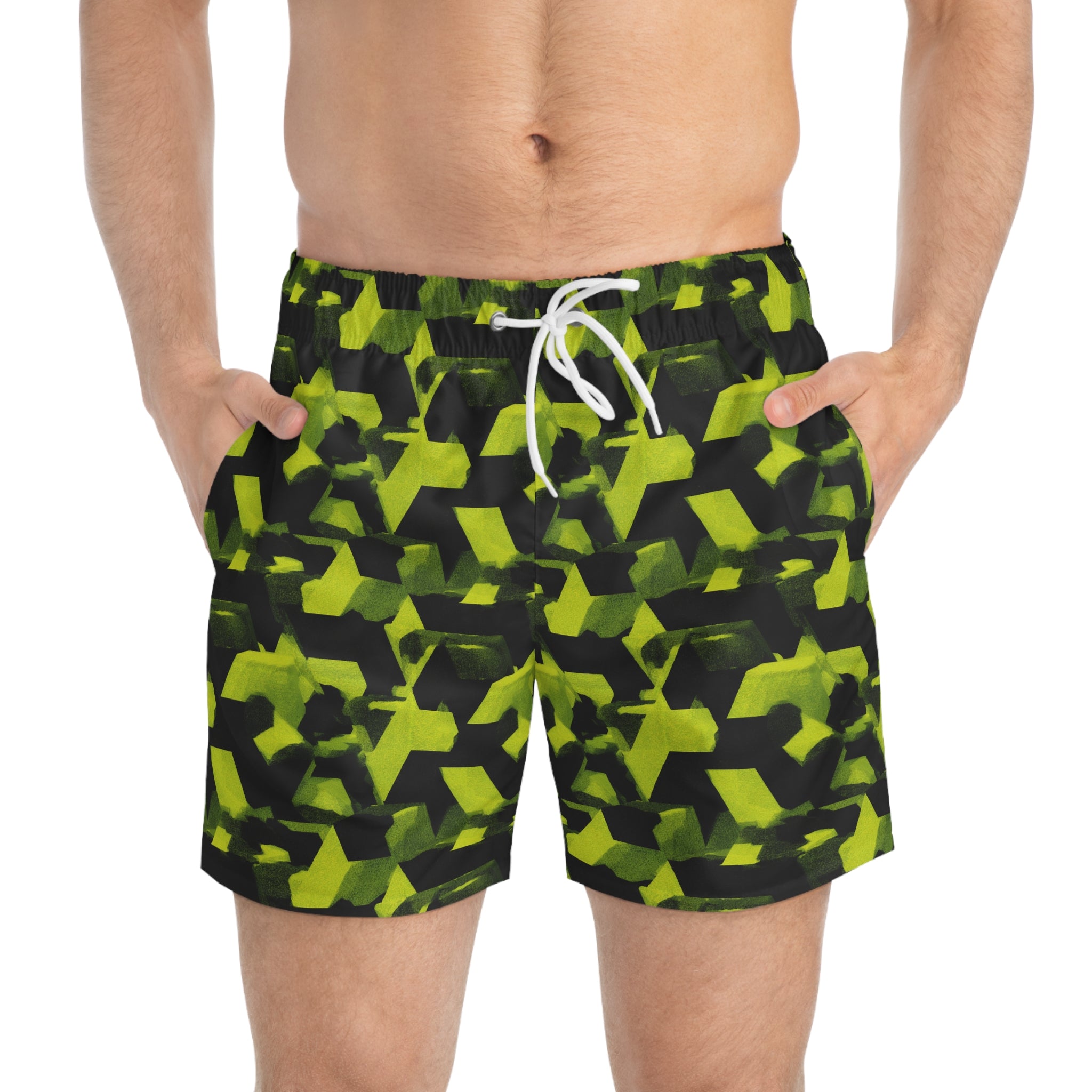 Neon Camo Swim Trunks