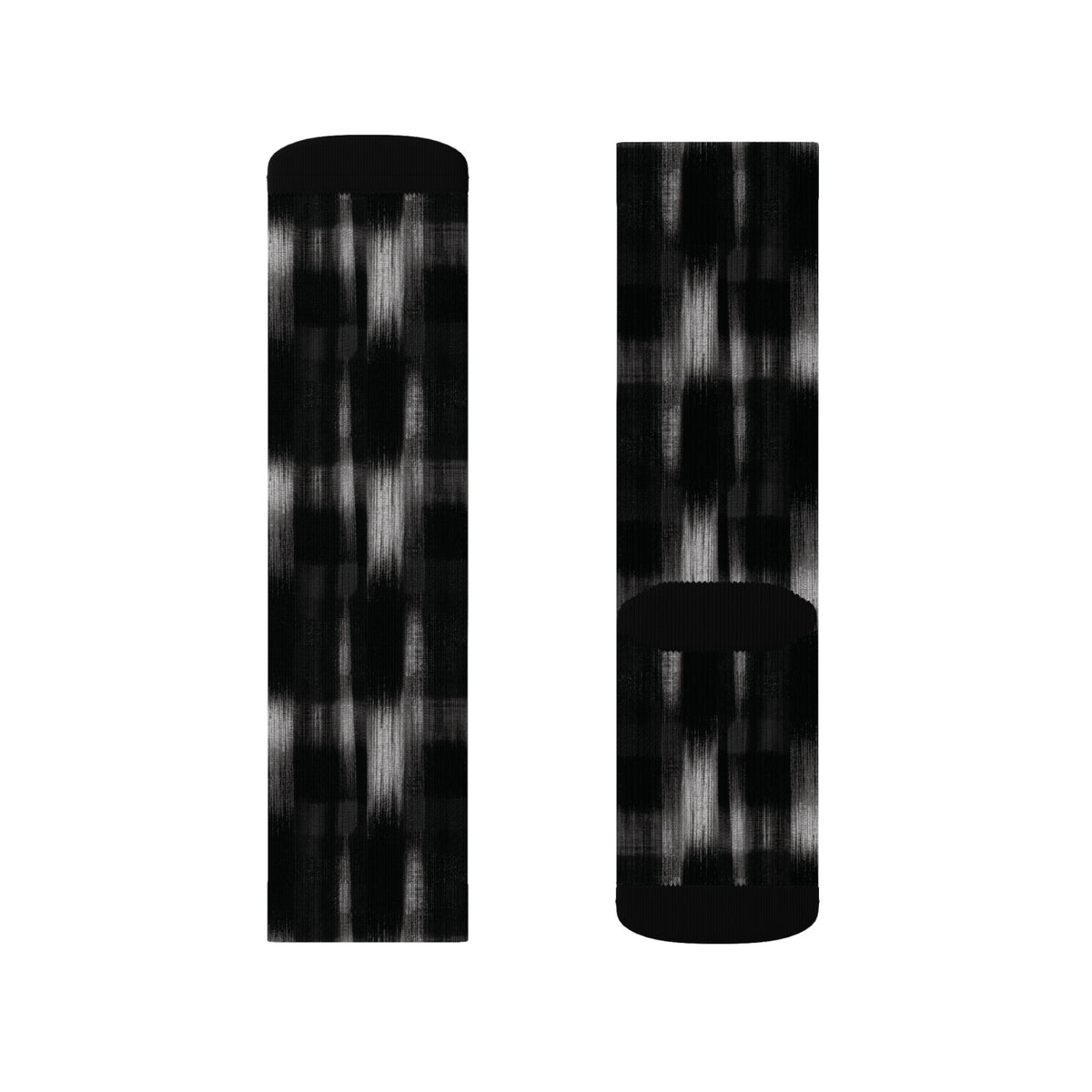 Black Soft Patterned Crew Socks