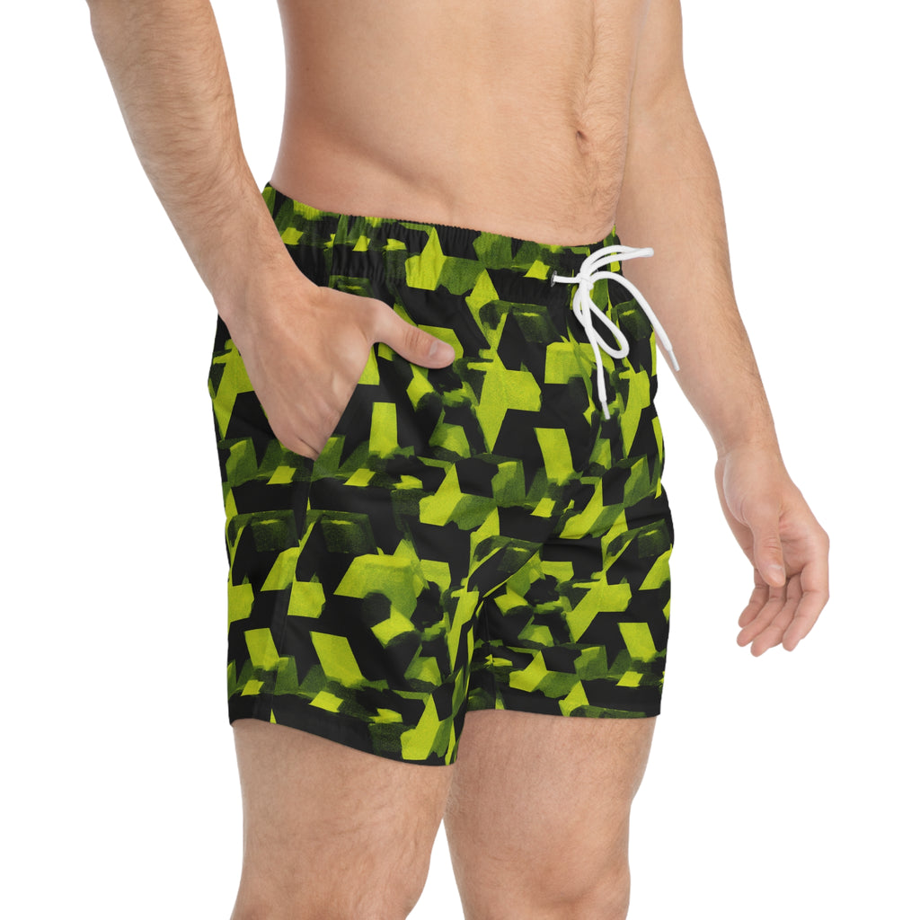 Neon Camo Swim Trunks