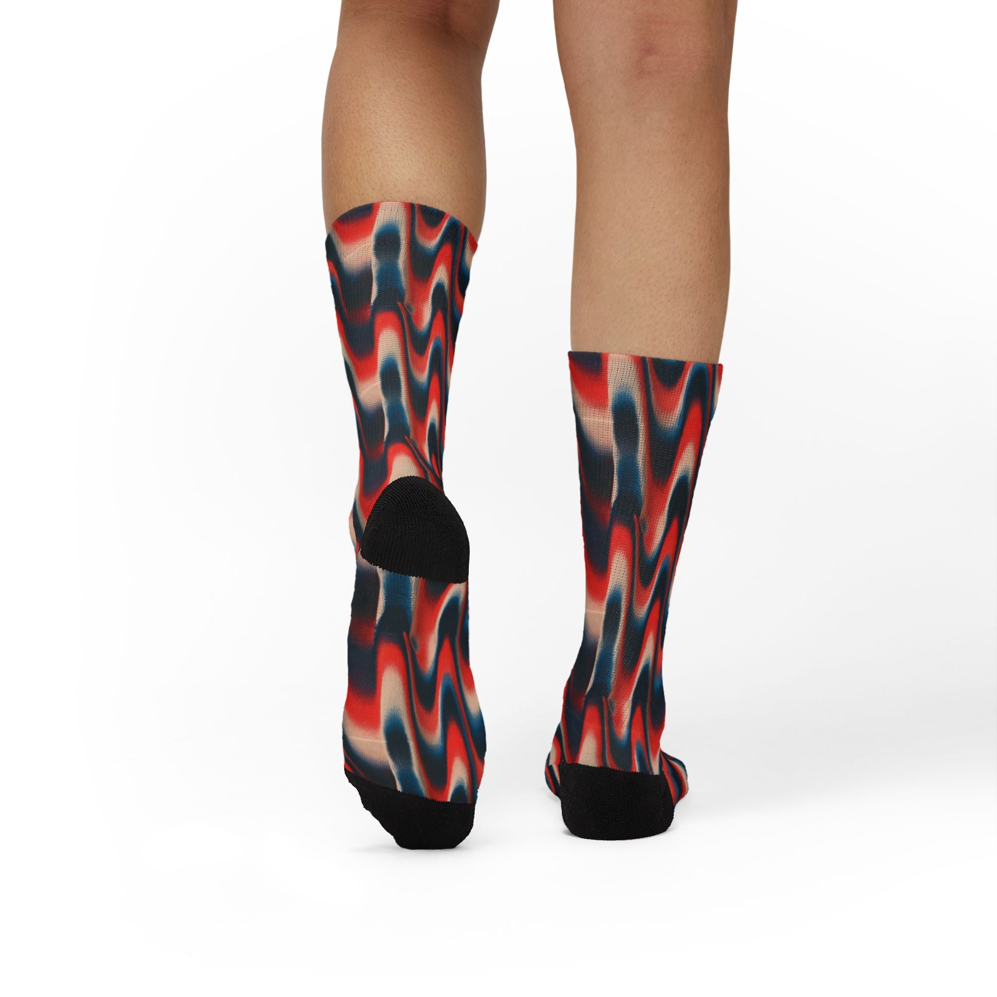 Wavy Red & Navy  Socks