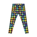 Rainbow Houndstooth Leggings — Colorful Patterned Women's Leggings