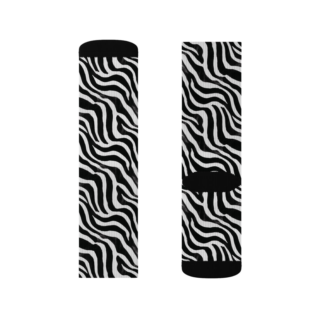 Bold Black & White Animal Pattern Crew Socks