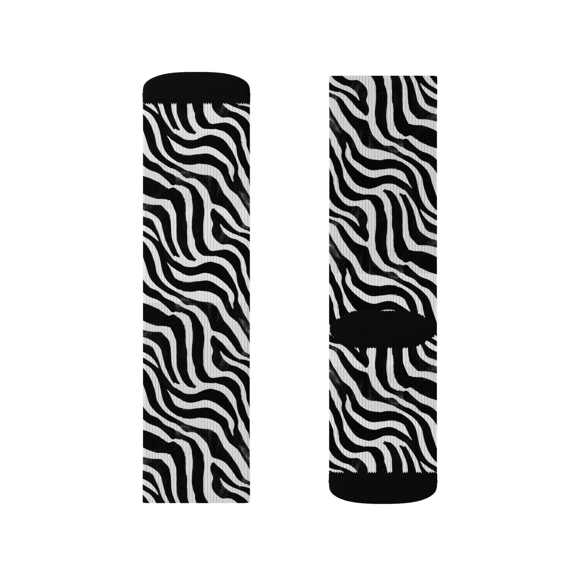 Bold Black & White Animal Pattern Crew Socks