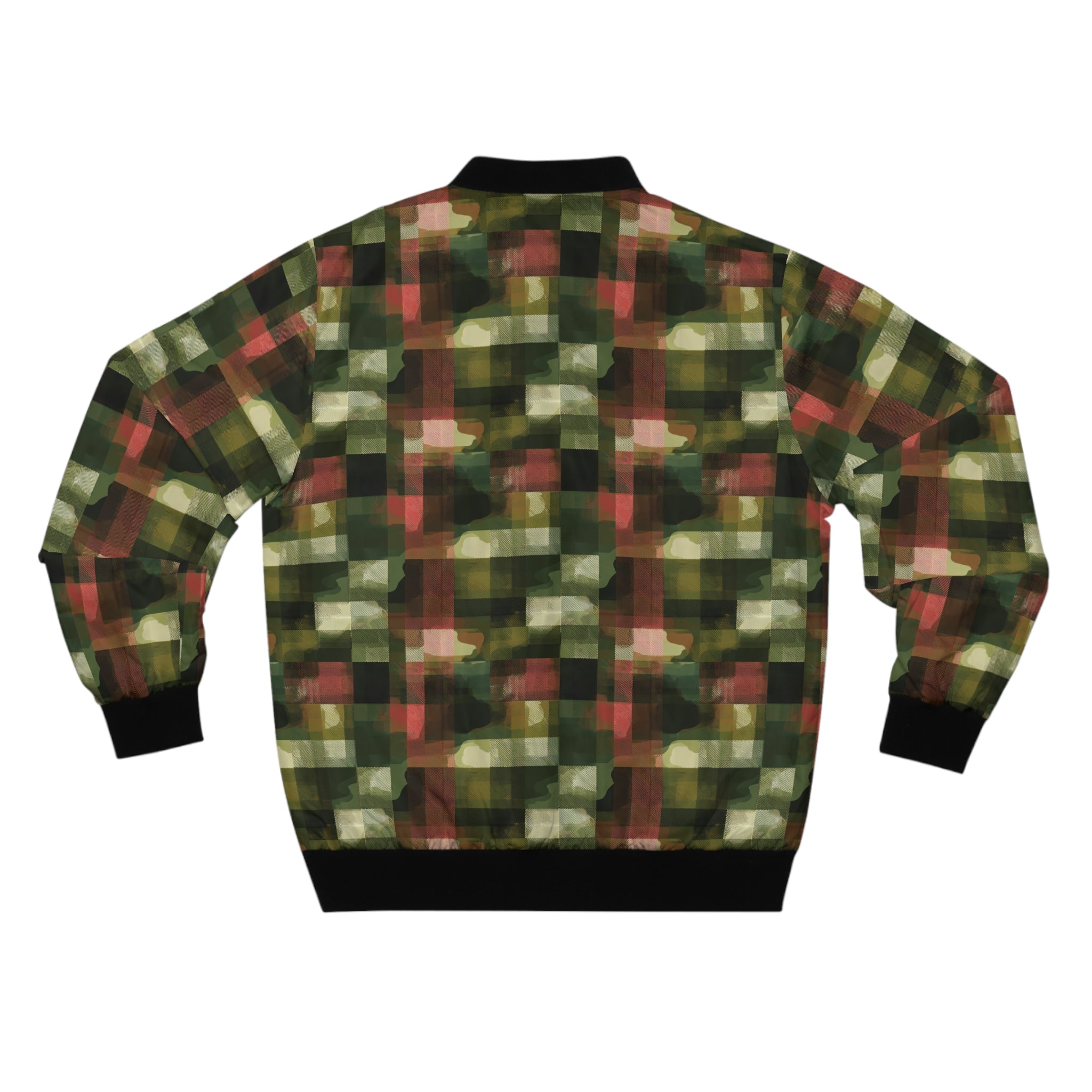 Camo Plaid Bomber Jacket