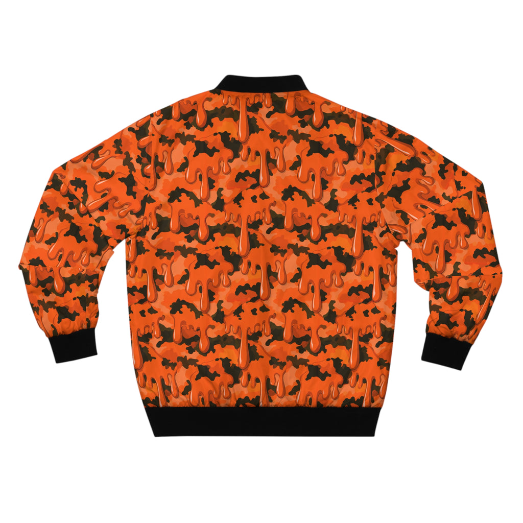 Orange Drip Camo Bomber Jacket