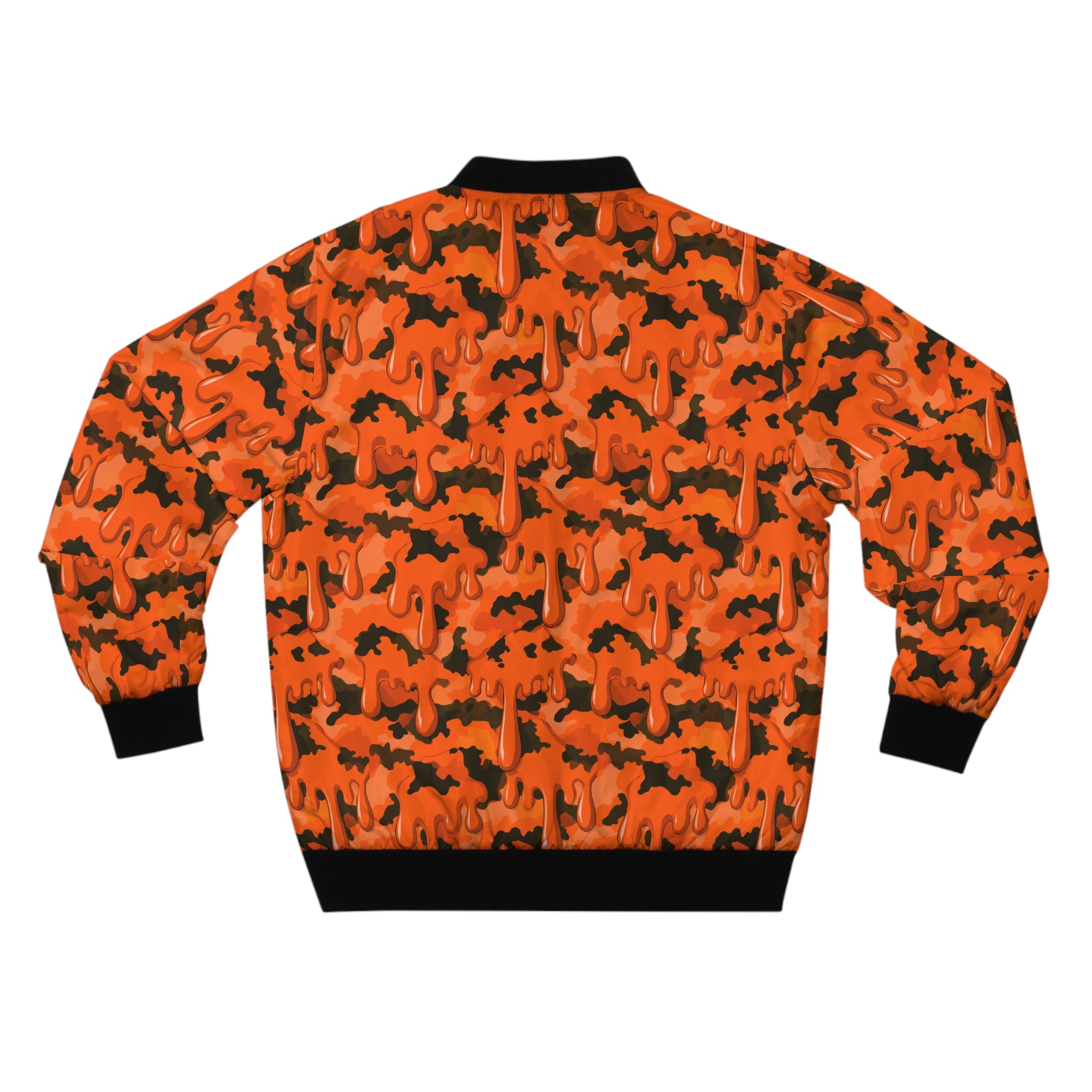 Orange Drip Camo Bomber Jacket