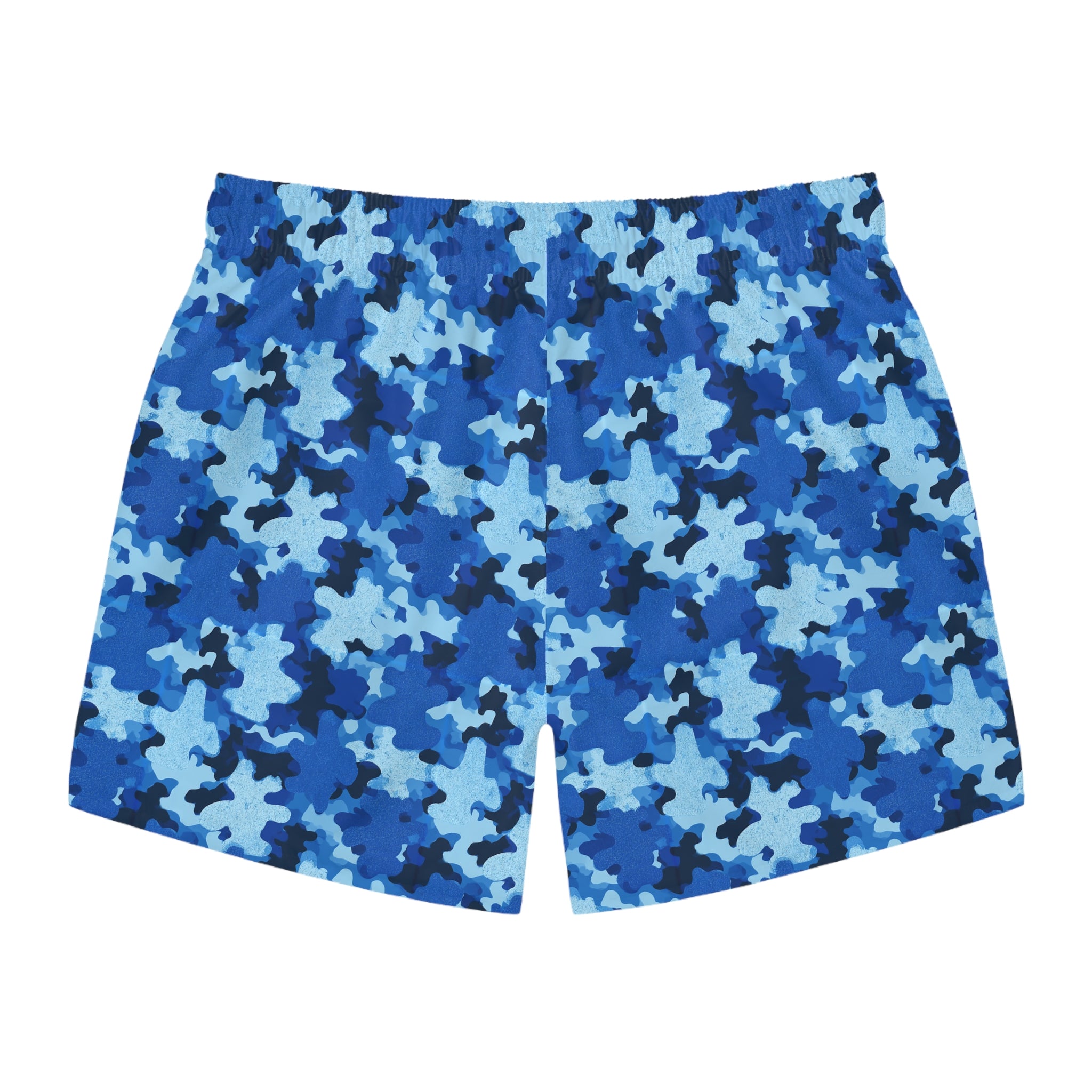 Blue Camo Swim Trunks - All-Over Print Men’s Beach Shorts