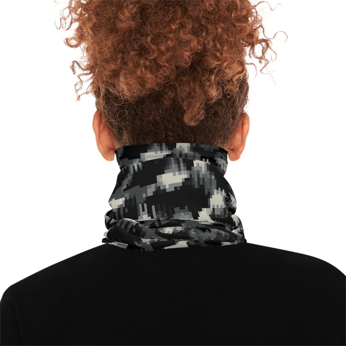 Midweight Black & Gray Camouflage Face Scarf