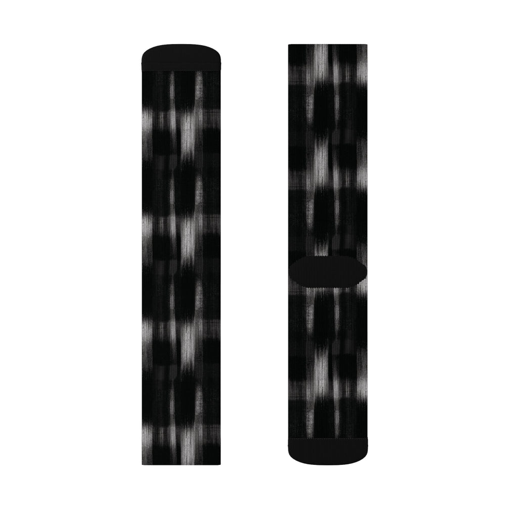 Black Soft Patterned Crew Socks