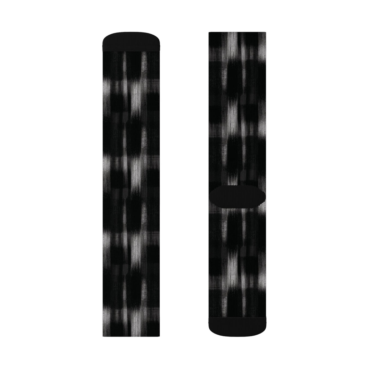 Black Soft Patterned Crew Socks