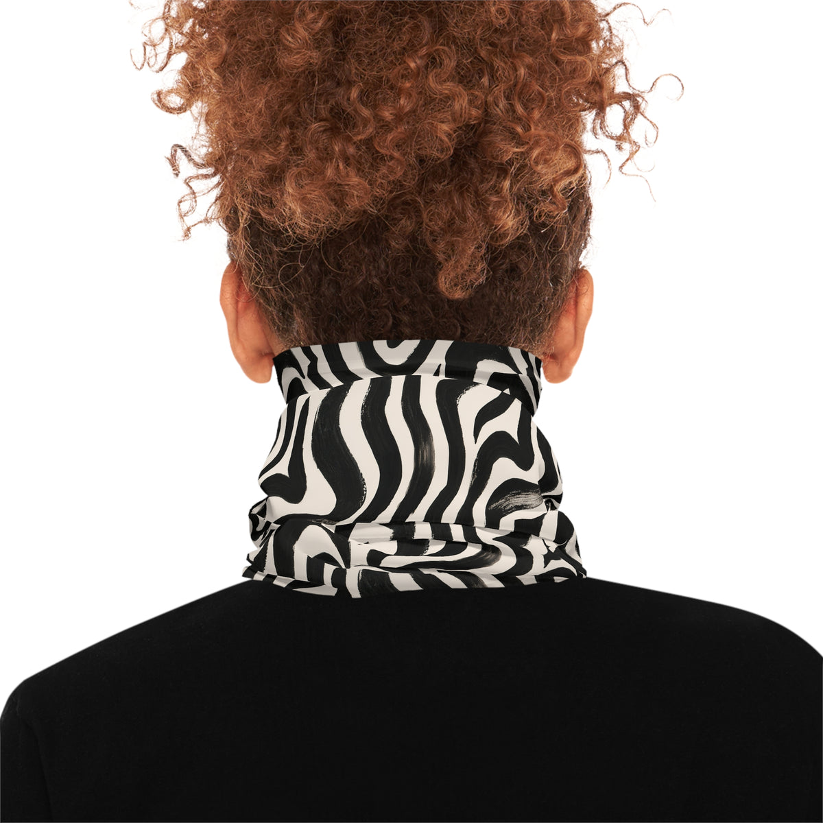 Black & Cream Abstract Neck Gaiter
