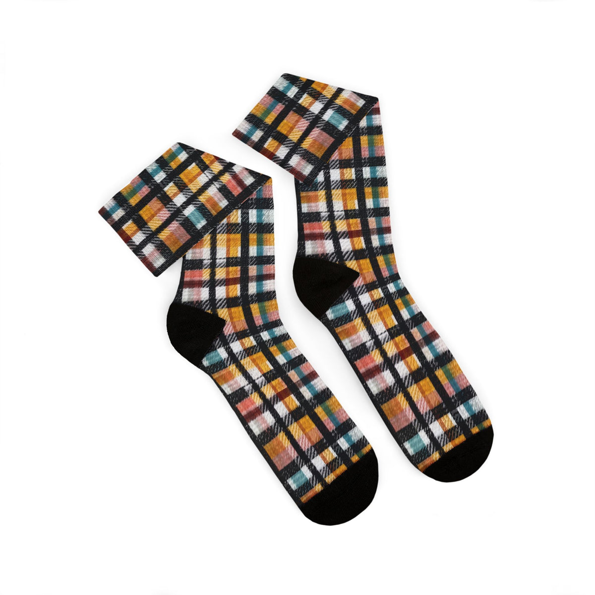 Plaid Pattern Crew Socks