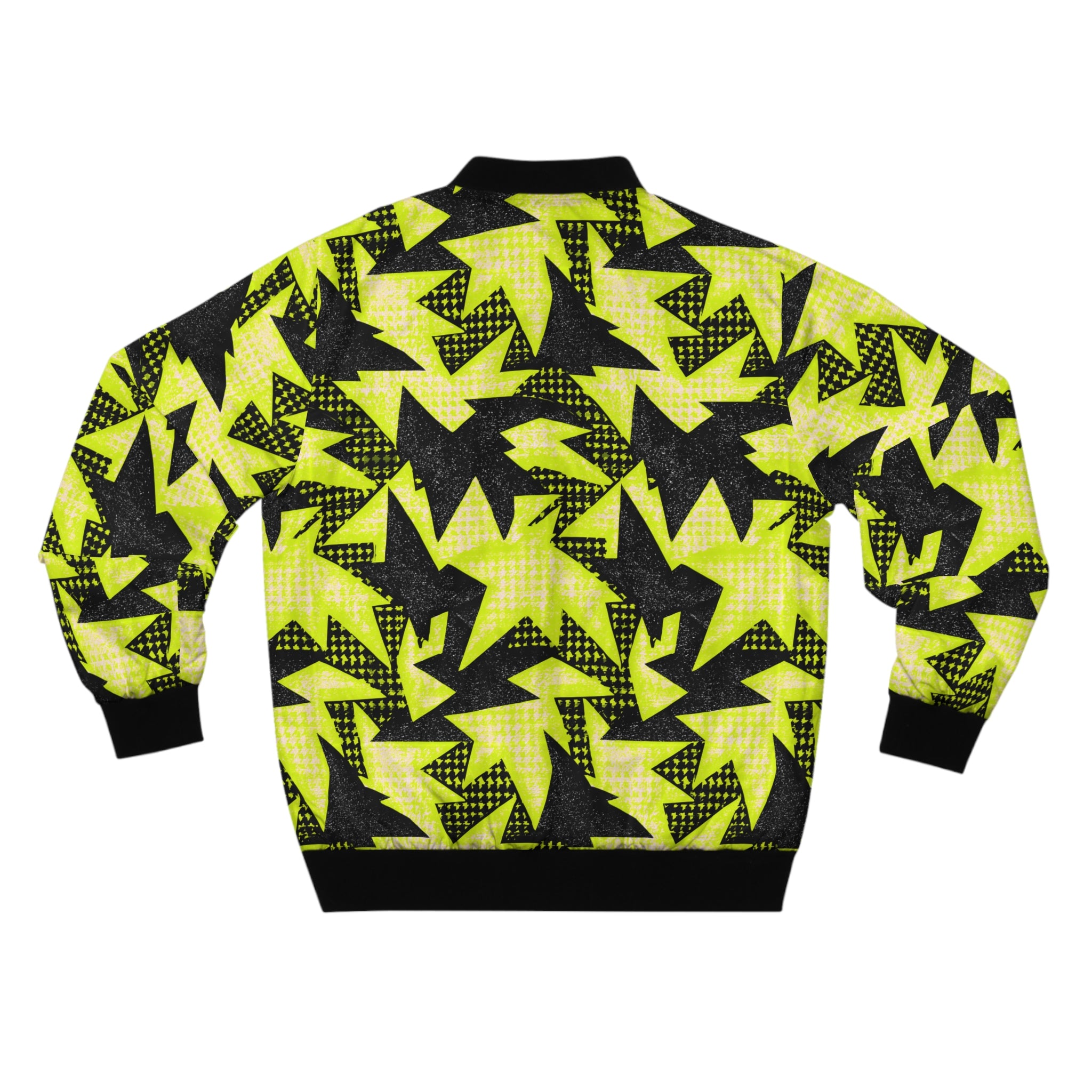 Neon Abstract Starburst Bomber Jacket