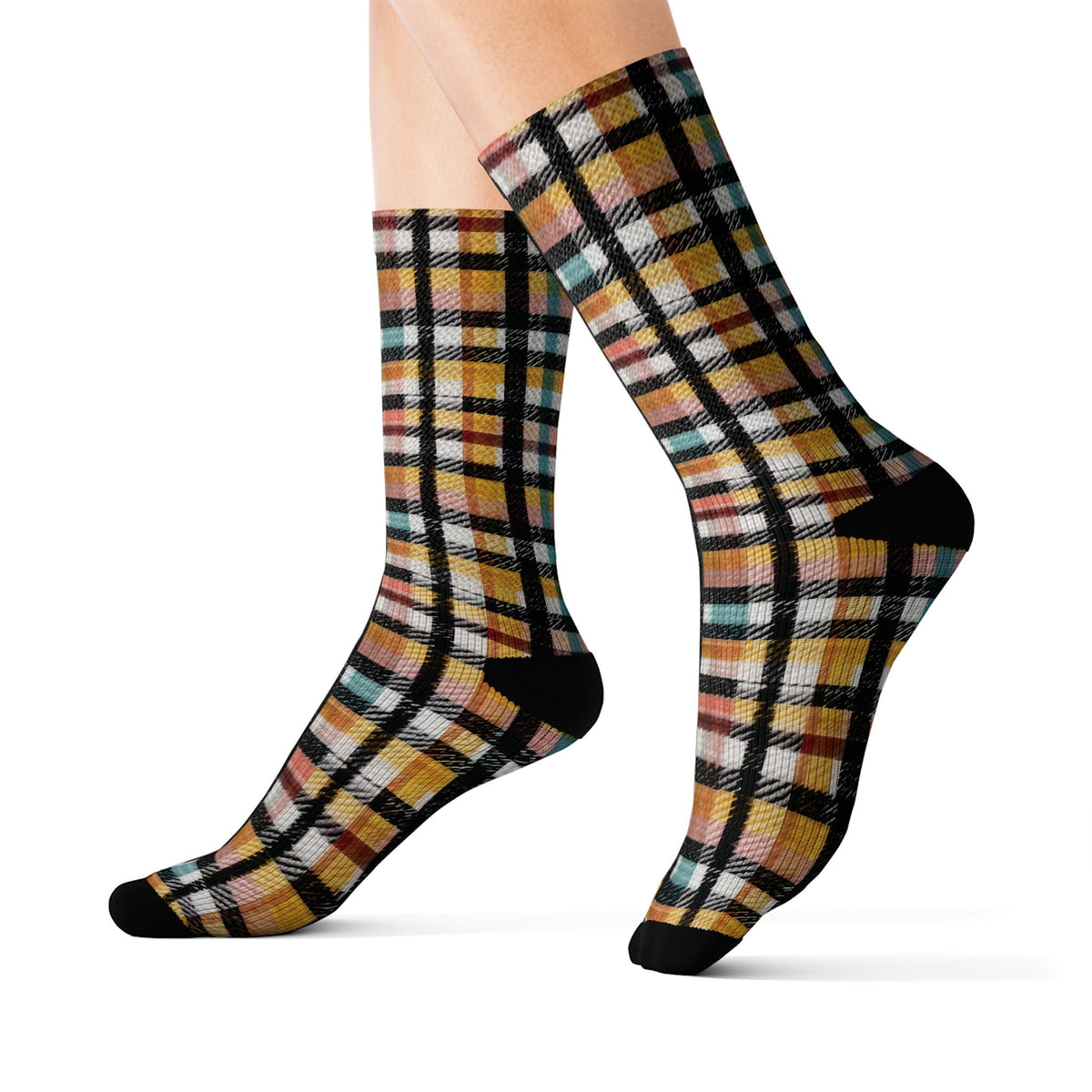 Plaid Pattern Crew Socks