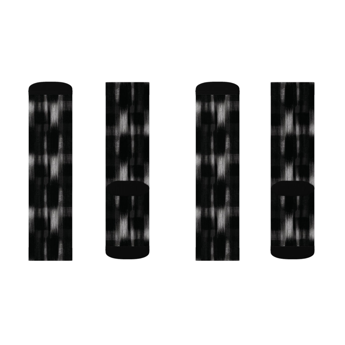 Black Soft Patterned Crew Socks