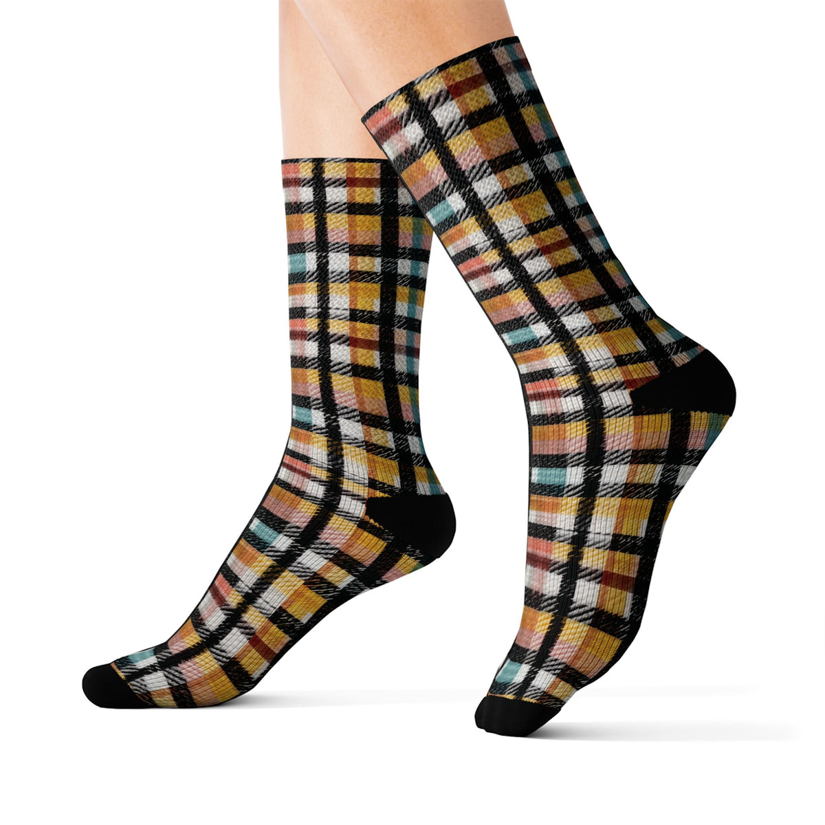 Plaid Pattern Crew Socks