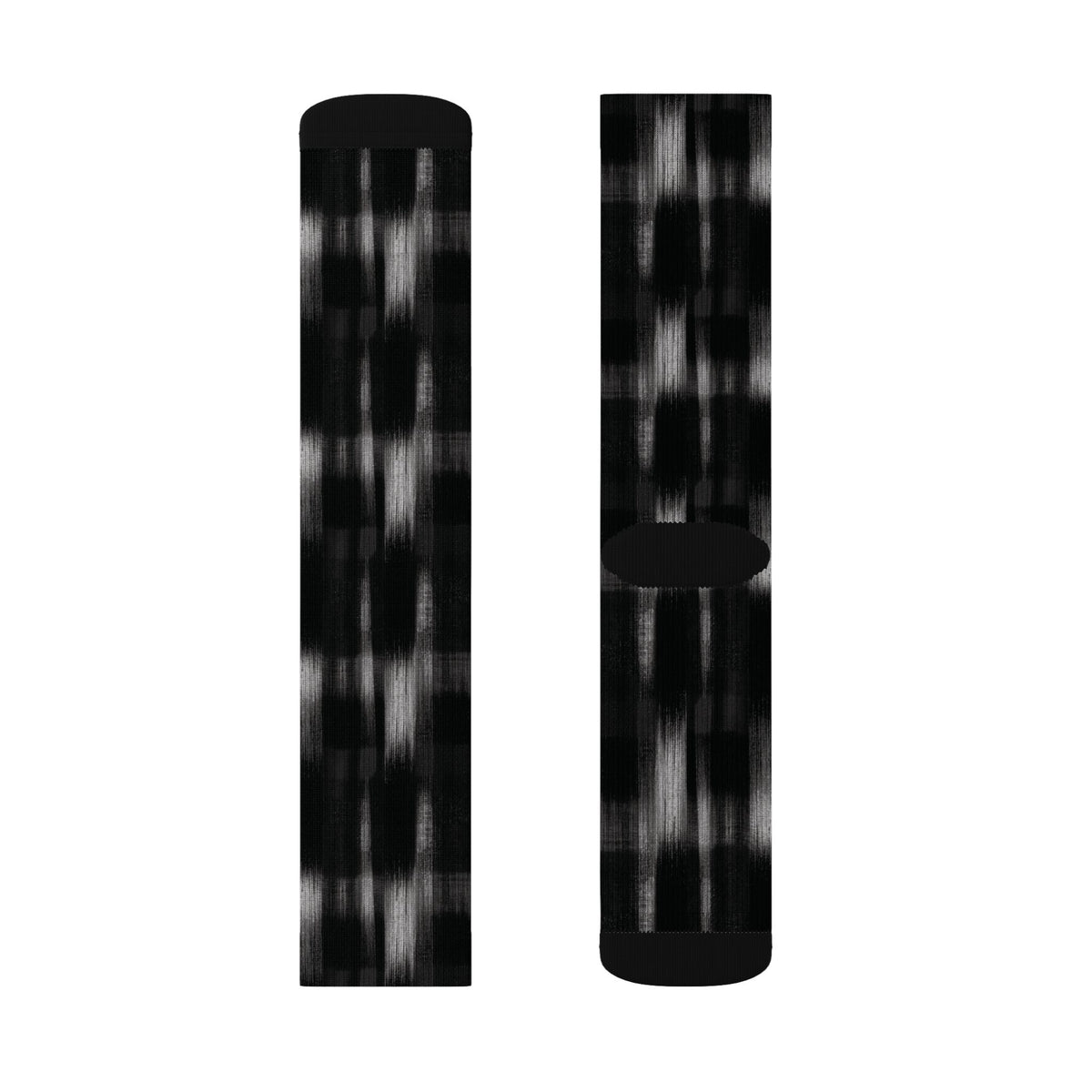 Black Soft Patterned Crew Socks