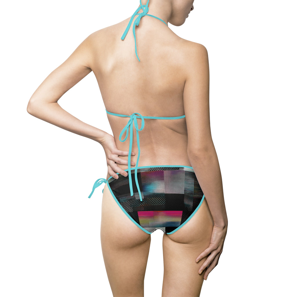 Black Tie-Side Bikini — Women's Satin-Look Two-Piece Swimsuit