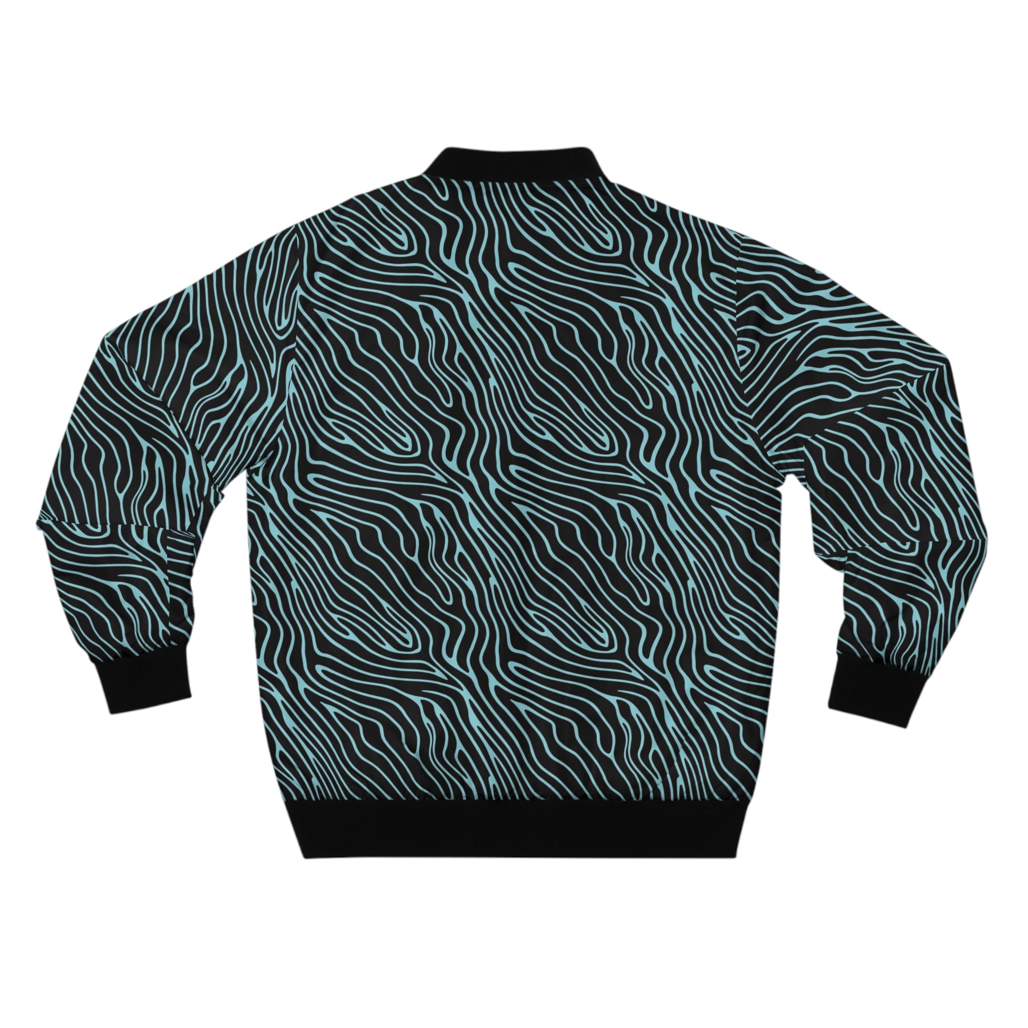 Teal Zebrawave Bomber Jacket