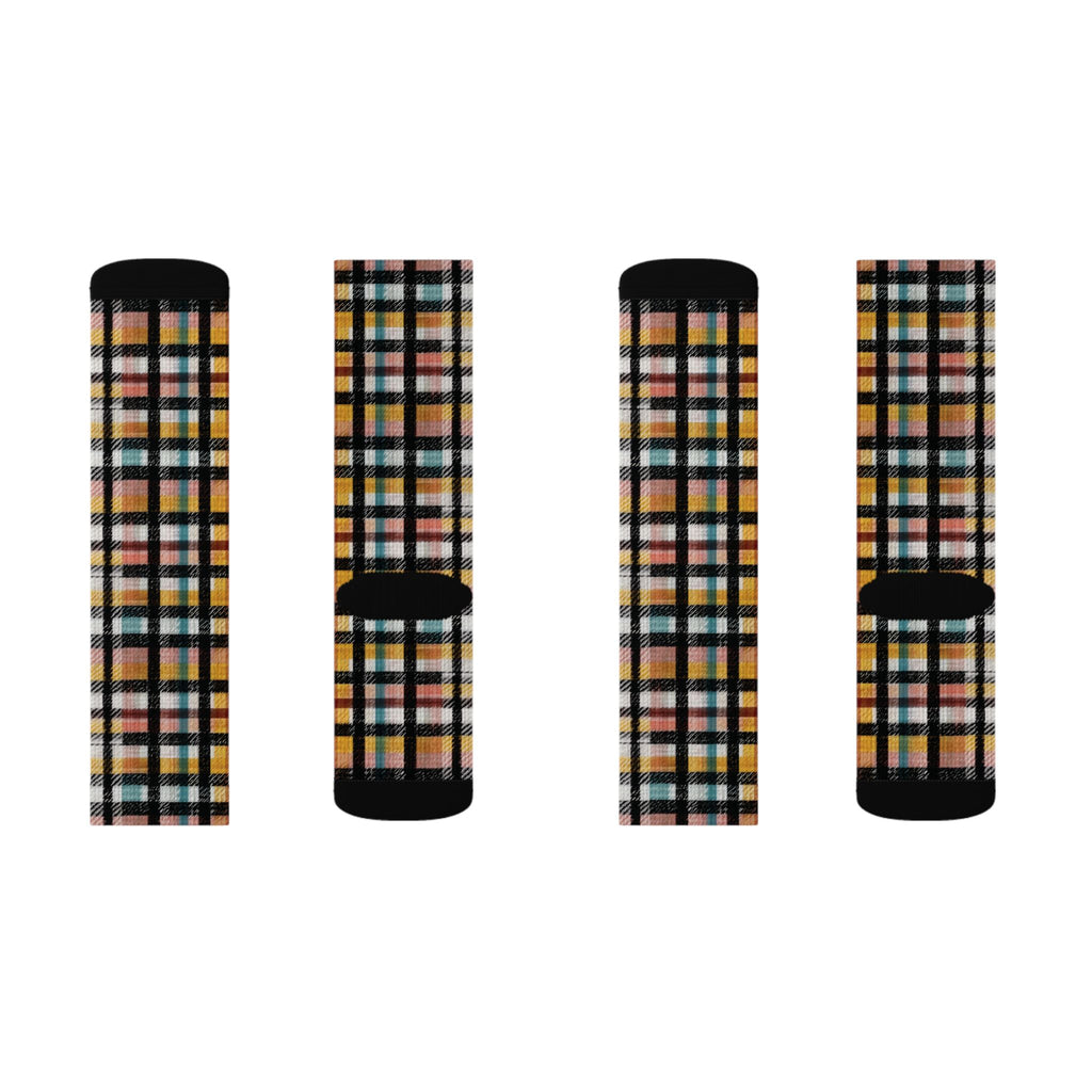 Plaid Pattern Crew Socks