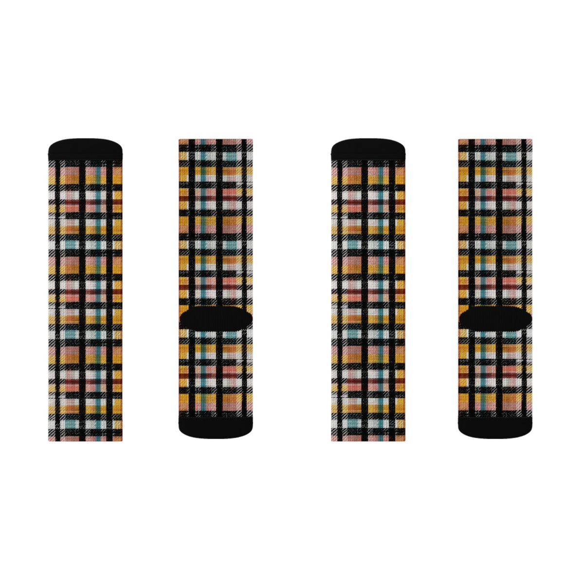 Plaid Pattern Crew Socks